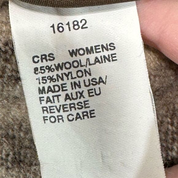 Woolrich Womens Wool Jacket Medium Striped Brown Cream Corduroy Collar USA Made - Picture 10 of 10